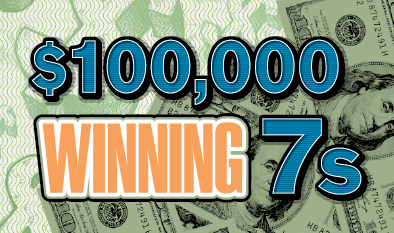 $100,000 WINNING 7s ticket